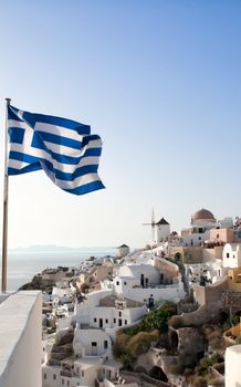 Panoramic view of Oia, Santorini, Greece