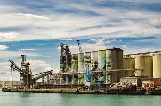 Grain Silos at Port Catania, Sicily - Italy.