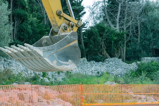 the yellow excavator in a day's work