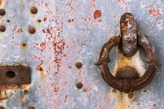 Close up of rustic old door in Sicily - Italy.