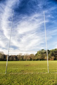 Rugby field in a sunny day