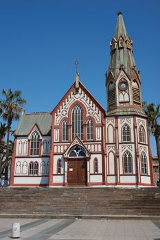 Historic Catedral de San Marcos in Arica, Northern Chile. The cathedral was designed by Gustave Eiffel and was constructed in the 1870's.