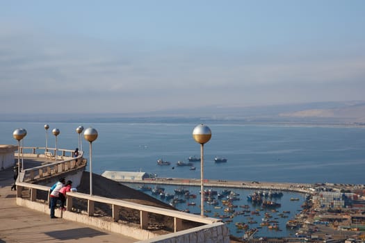 View over the coastal city of Arica in northern Chile from the Morro de Arica.