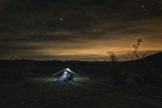 Camping in the Anza-Borrego Desert, California, USA