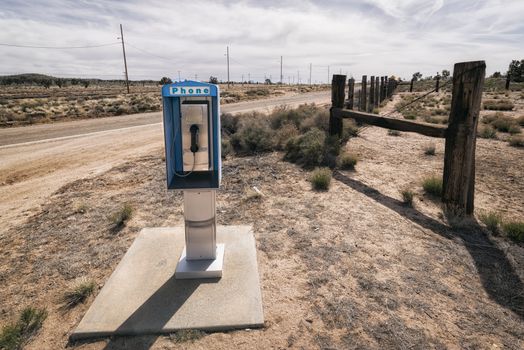 Phone Booth in the Desert, California, USA