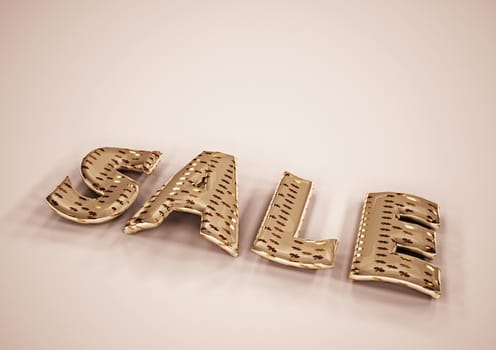 The dimensional word sale on a background. 3D illustration.