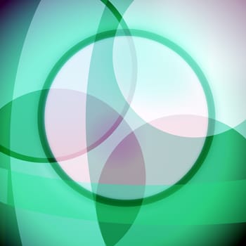 Abstract green background with light and circles