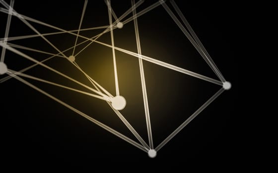 Abstract polygonal space low poly dark background with connecting dots and lines. Connection structure.