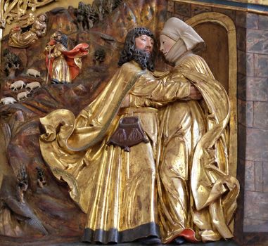 Meeting at the Golden Gate, Maria am Berg church in Hallstatt, Austria.