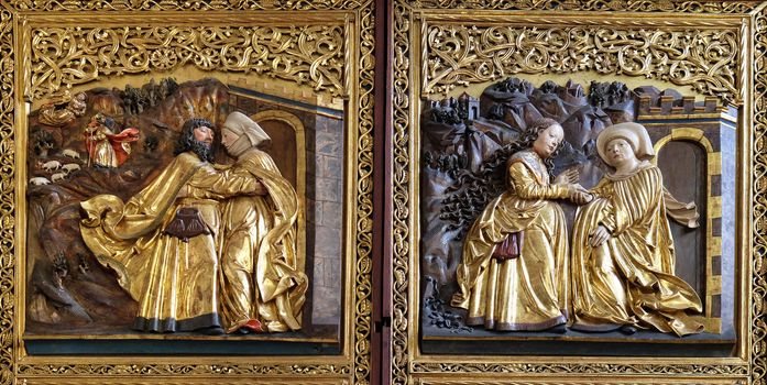 Meeting at the Golden Gate, Visoitation of the Virgin Mary, Maria am Berg church in Hallstatt, Austria.