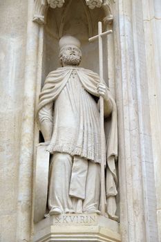 St. Quirinus, west portal of the church of St. Mark in Zagreb, Croatia