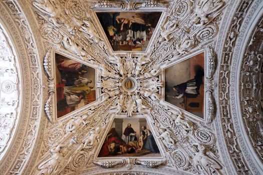 Fragment of the dome in the Chapel of Saint Charles Borromeo, Salzburg Cathedral, Austria.