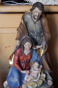 Nativity scene, creche, or crib, is a depiction of the birth of Jesus, Bad Ischl, Austria