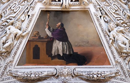 Fragment of the dome in the Chapel of Saint Charles Borromeo, Salzburg Cathedral, Austria.