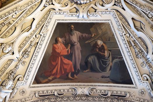 Fragment of the dome in the baptistery, Salzburg Cathedral, Austria.