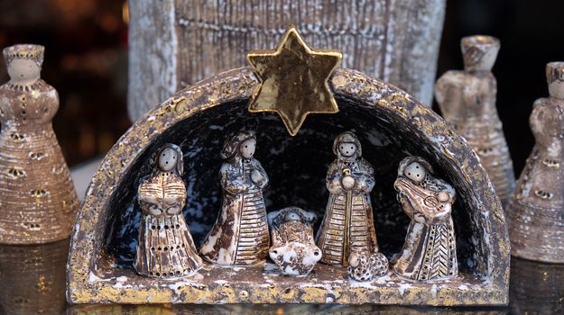 Nativity scene, creche, or crib, is a depiction of the birth of Jesus, Bad Ischl, Austria