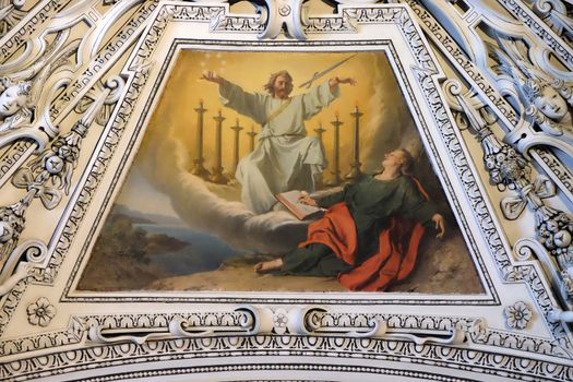 Fragment of the dome in the Chapel of the Transfiguration of Jesus, Salzburg, Austria.