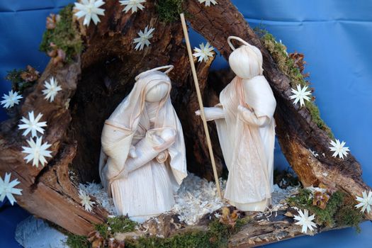 Nativity scene, creche, or crib, is a depiction of the birth of Jesus, Bad Ischl, Austria