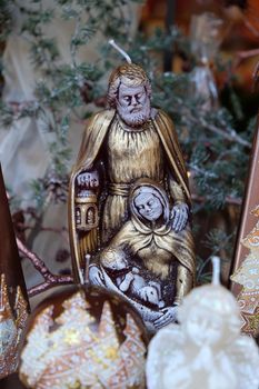 Nativity scene, creche or crib, is a depiction of the birth of Jesus in St. Wolfgang on Wolfgangsee in Austria