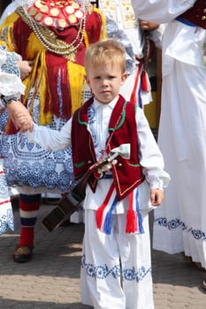 Croatian national costume from the village Habjanovci, during the Dakovacki vezovi (Dakovo Summer Festival) on July 05, 2009 in Dakovo, Croatia.