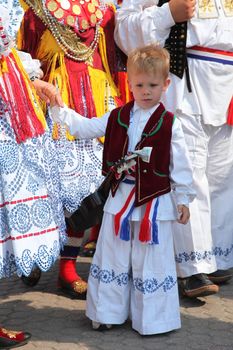 Croatian national costume from the village Habjanovci, during the Dakovacki vezovi (Dakovo Summer Festival) on July 05, 2009 in Dakovo, Croatia.