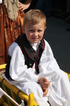 Croatian national costume from the village Siroko Polje, during the Dakovacki vezovi (Dakovo Summer Festival) on July 05, 2009 in Dakovo, Croatia.