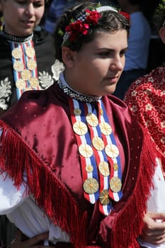 Croatian national costume from the village Siroko Polje, during the Dakovacki vezovi (Dakovo Summer Festival) on July 05, 2009 in Dakovo, Croatia.