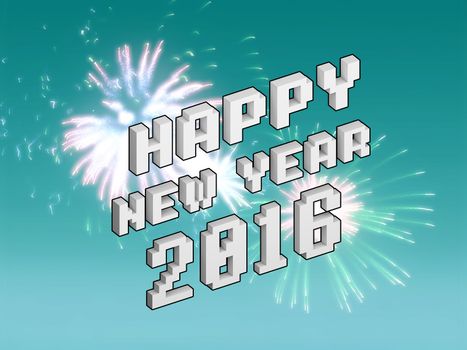 Happy new year fireworks 2016 holiday background design, abstract background