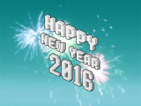 Happy new year fireworks 2016 holiday background design, abstract background