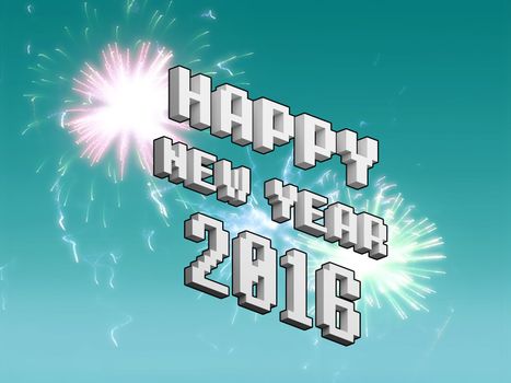 Happy new year fireworks 2016 holiday background design, abstract background