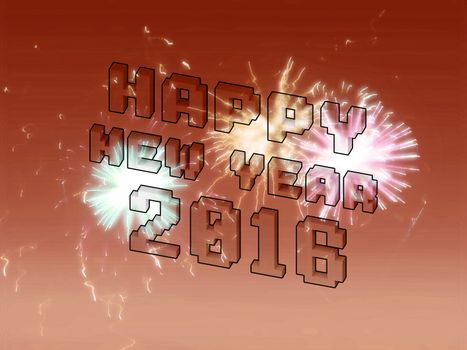 Happy new year fireworks 2016 holiday background design, abstract background