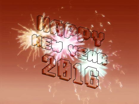 Happy new year fireworks 2016 holiday background design, abstract background