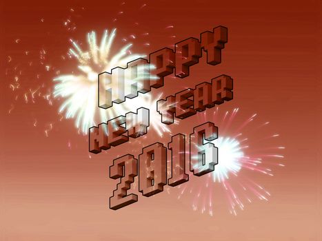 Happy new year fireworks 2016 holiday background design, abstract background