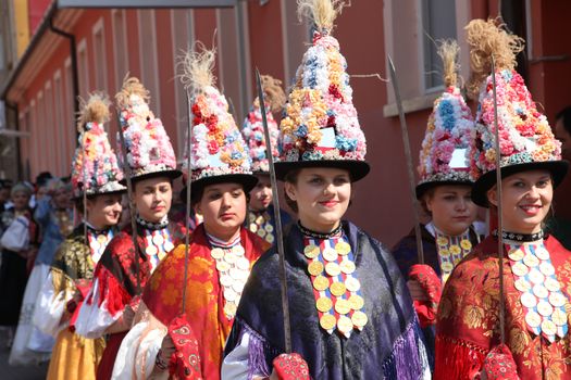 Croatian national costume, during the Dakovacki vezovi (Dakovo Summer Festival) on July 05, 2009 in Dakovo, Croatia.