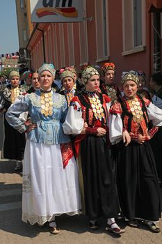 Croatian national costume, during the Dakovacki vezovi (Dakovo Summer Festival) on July 05, 2009 in Dakovo, Croatia.