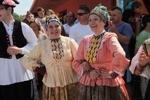 Croatian national costume, during the Dakovacki vezovi (Dakovo Summer Festival) on July 05, 2009 in Dakovo, Croatia.