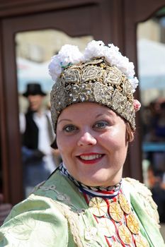 Croatian national costume, during the Dakovacki vezovi (Dakovo Summer Festival) on July 05, 2009 in Dakovo, Croatia.