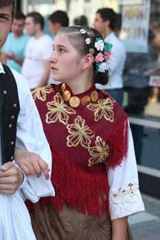 Croatian national costume from the village Trnava, during the Dakovacki vezovi (Dakovo Summer Festival) on July 05, 2009 in Dakovo, Croatia.