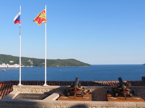 Canons at fortress in Herceg Novi, Montenegro