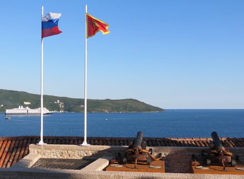Canons at fortress in Herceg Novi, Montenegro