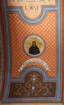 Saint  Peter Canisius, fresco on the ceiling of the church of St. Aloysius in Travnik, Bosnia and Herzegovina