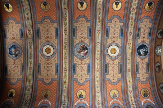 The frescoes on the ceiling of the church of St. Aloysius in Travnik, Bosnia and Herzegovina