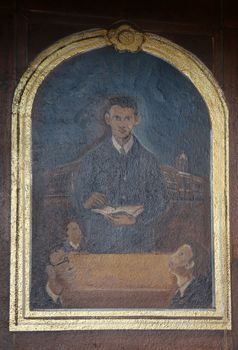 Servant of God Peter Barbaric altarpiece in the church of St. Aloysius in Travnik, Bosnia and Herzegovina