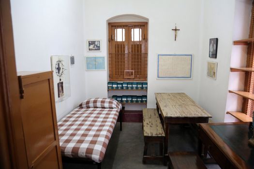 The former room of Mother Teresa at Mother House in Kolkata, West Bengal, India