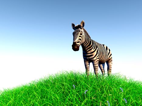 3d rendering of animal on grass with back light with high quality render