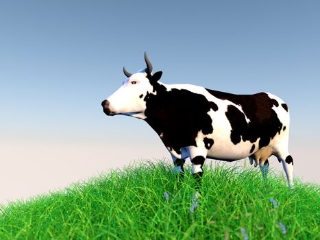 3d rendering of animal on grass with back light with high quality render