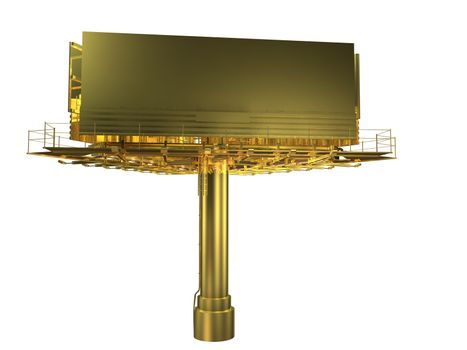 3d rendering of golden object isolated on a white background with high render quality