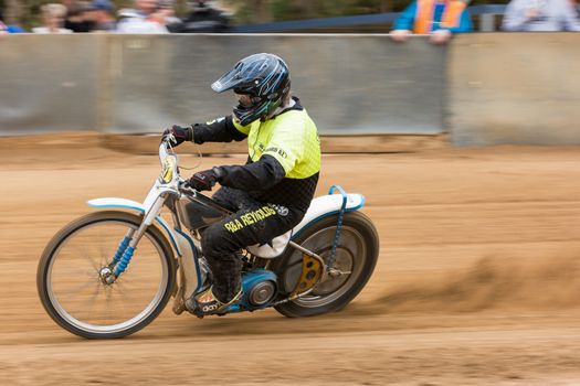 BROADFORD, VICTORIA/AUSTRALIA - MARCH 26, 2016: Classic Speedway action at The Boradford Bike Bonanza at the Broadford Motorcycle Complex near Melbourne.