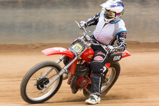 BROADFORD, VICTORIA/AUSTRALIA - MARCH 26, 2016: Classic Speedway action at The Boradford Bike Bonanza at the Broadford Motorcycle Complex near Melbourne.