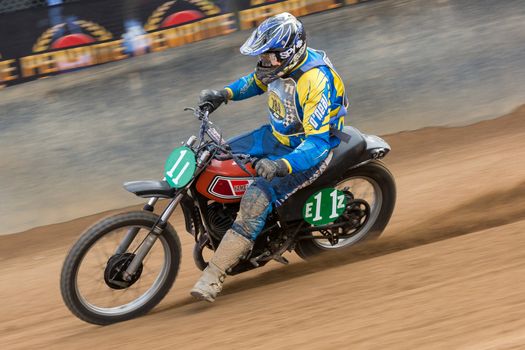 BROADFORD, VICTORIA/AUSTRALIA - MARCH 26, 2016: Classic Speedway action at The Boradford Bike Bonanza at the Broadford Motorcycle Complex near Melbourne.